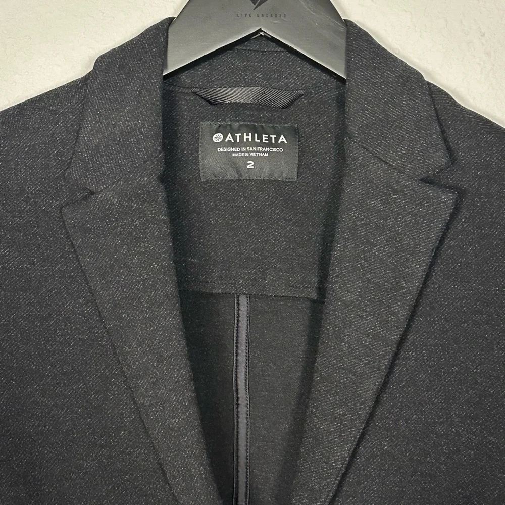 Athleta Venice Textured Blazer in Charcoal Grey Heather - Size 2